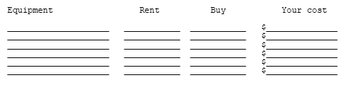 Equipment Requirements