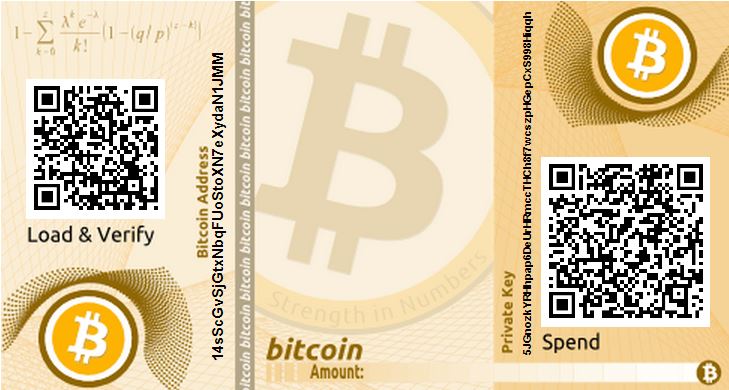 Bitcoin paper wallet generated at bitaddress.org