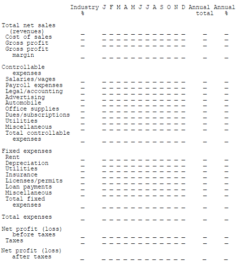 INCOME PROJECTION STATEMENT