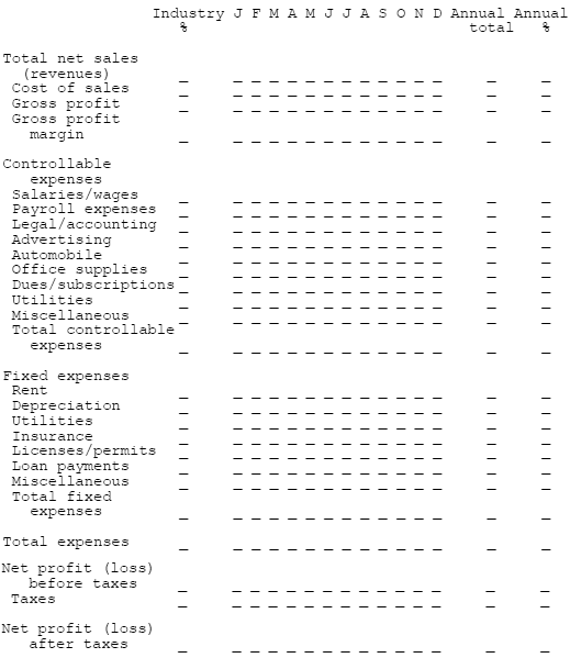 INCOME PROJECTION STATEMENT