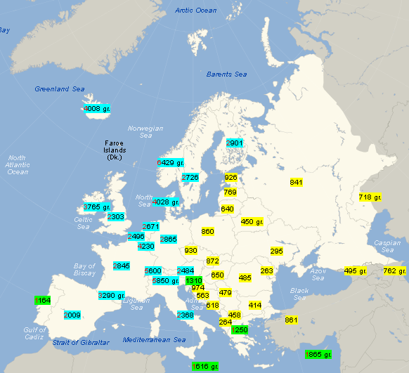 List of countries in Europe by monthly average wage